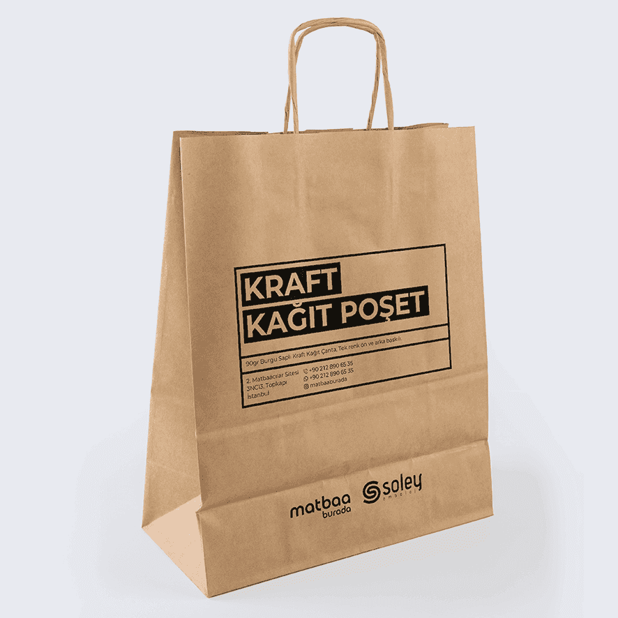 Logolu Kraft Kağıt Poşet